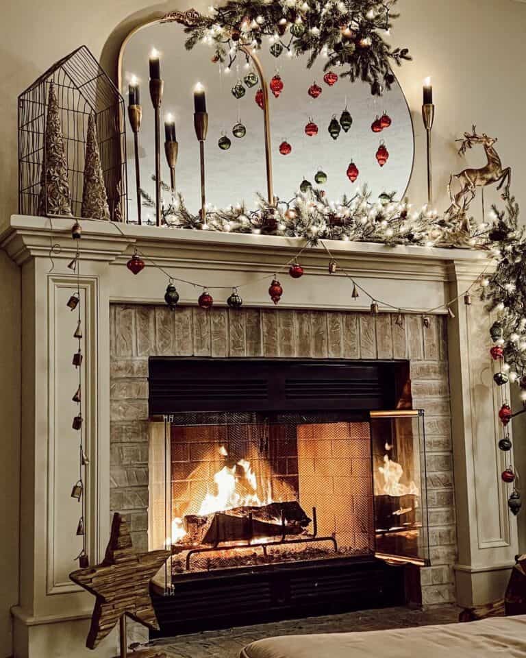 Classic Ornaments and a Crackling Fire
