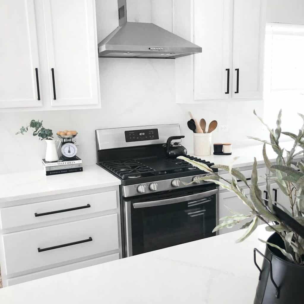 Contemporary Kitchen With Stainless Steel Vent Hood