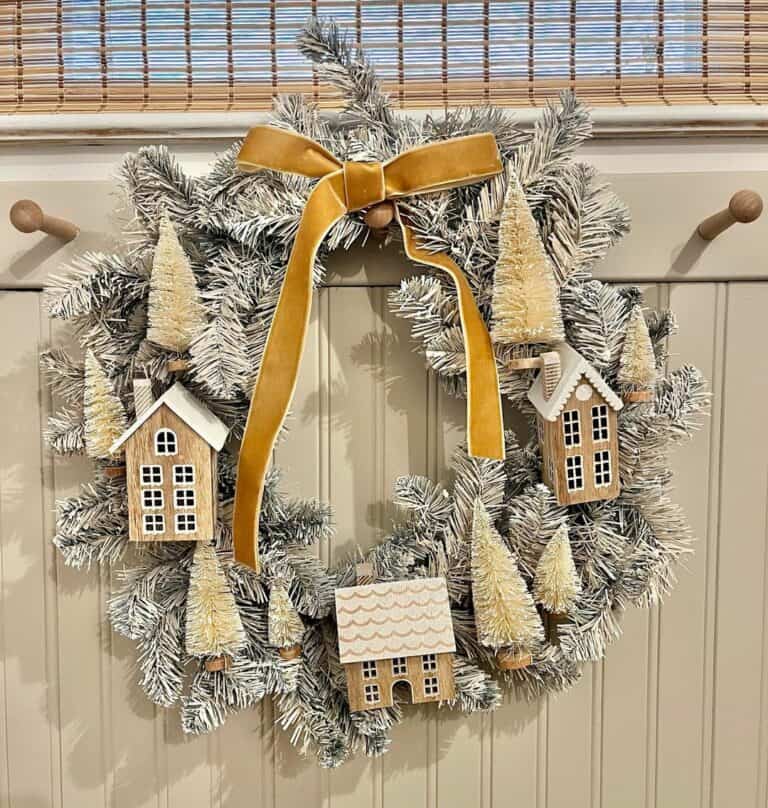 Cottage Entryway With Christmas Wreath