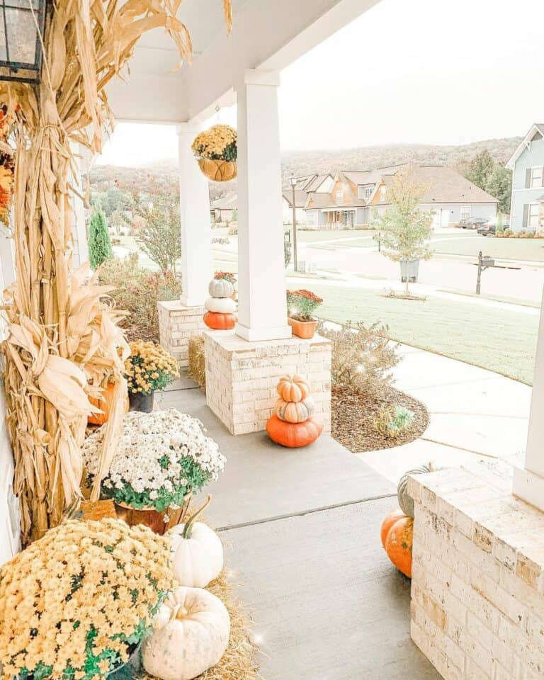 Cottage Porch With Fall Décor