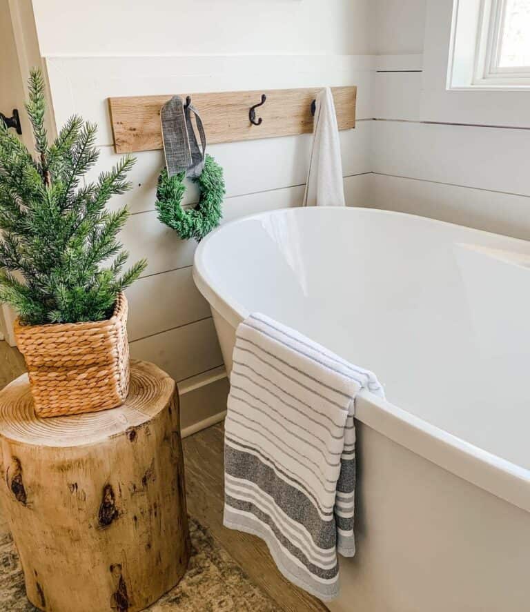 Country House Bath With Freestanding Tub