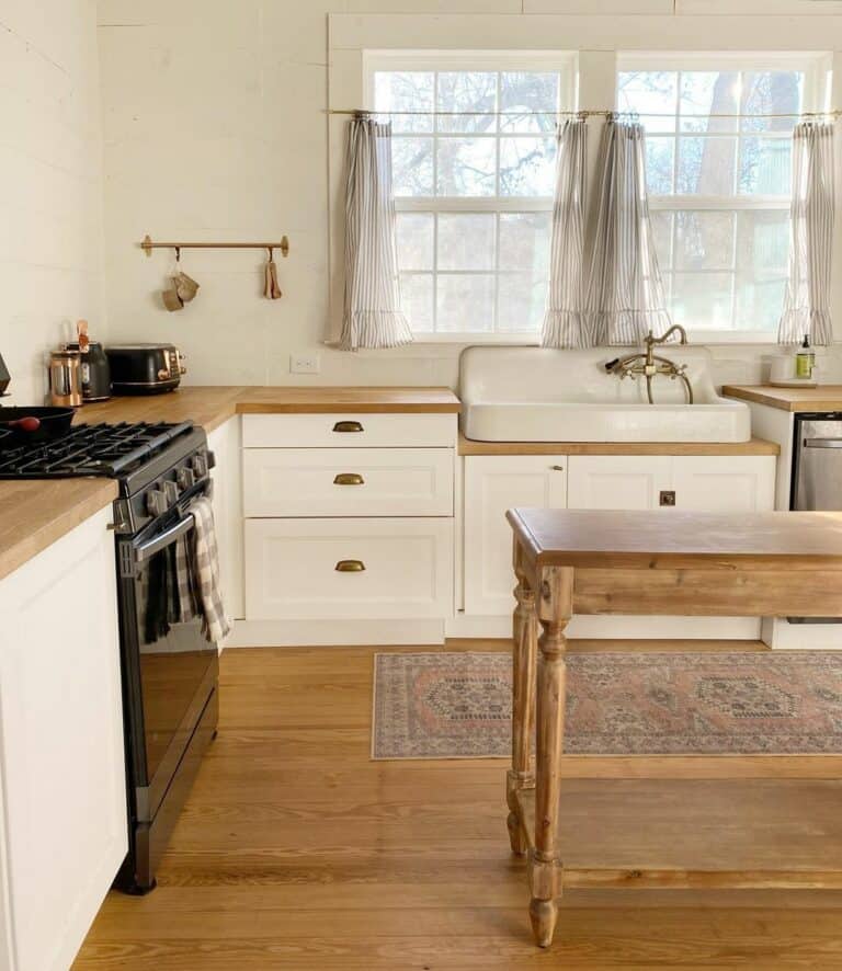 Country House Kitchen With Butcherblock Countertops