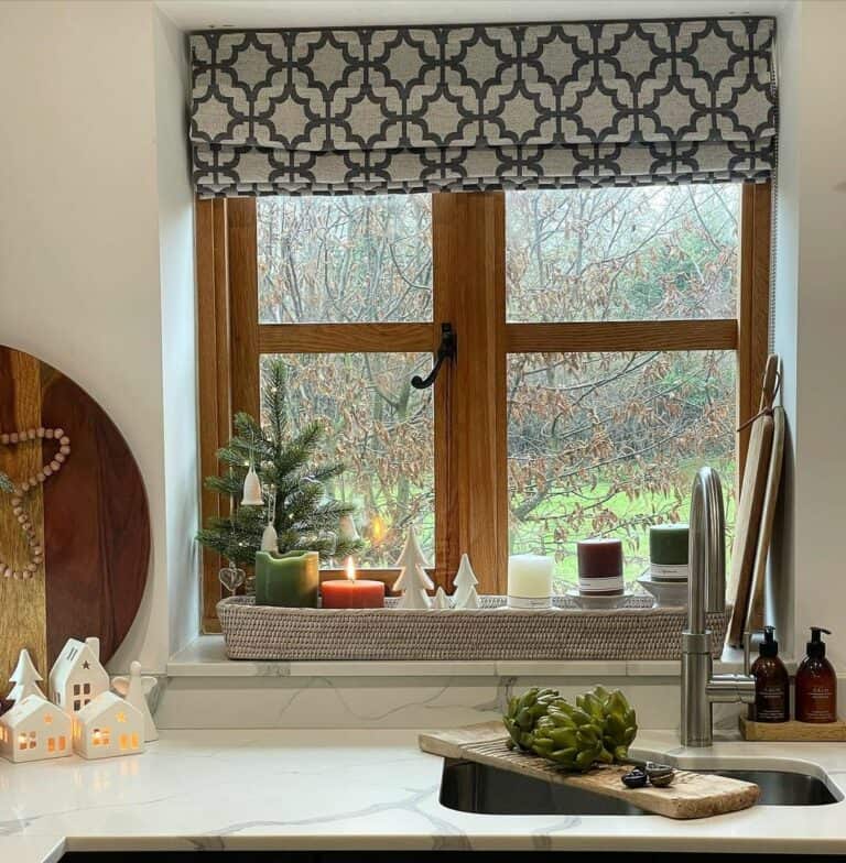 Country-style Kitchen With Wood Frame Window