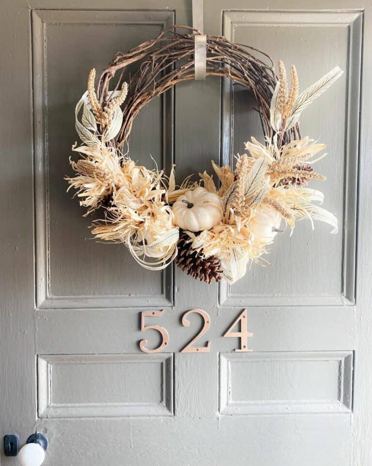 Cream Harvest Grapevine Door Wreath