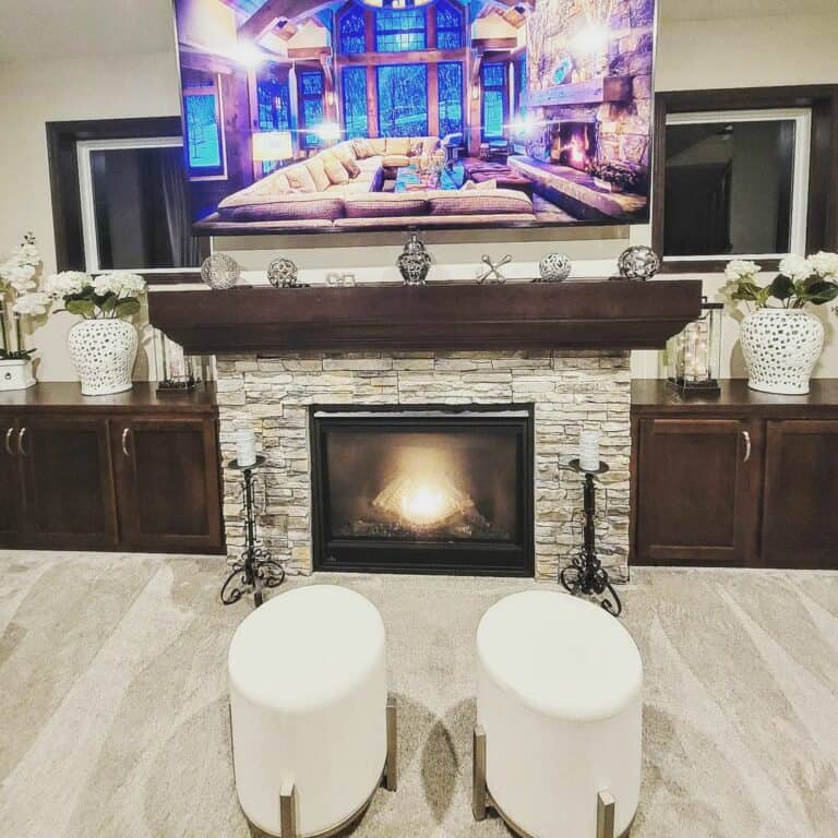 Dark Wood Traditional Living Room