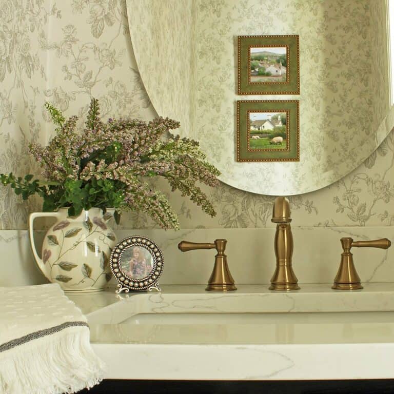 English Country Bath With Antique Brass Faucet