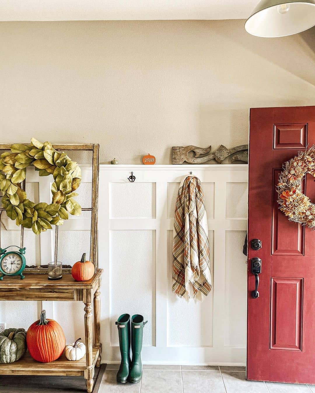Entryway Filled With Fall Décor - Soul & Lane