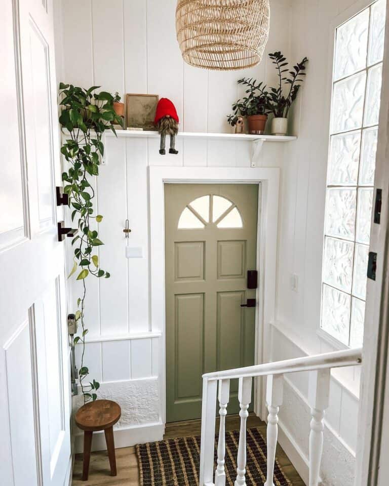 Entryway Idea With Mounted Shelf