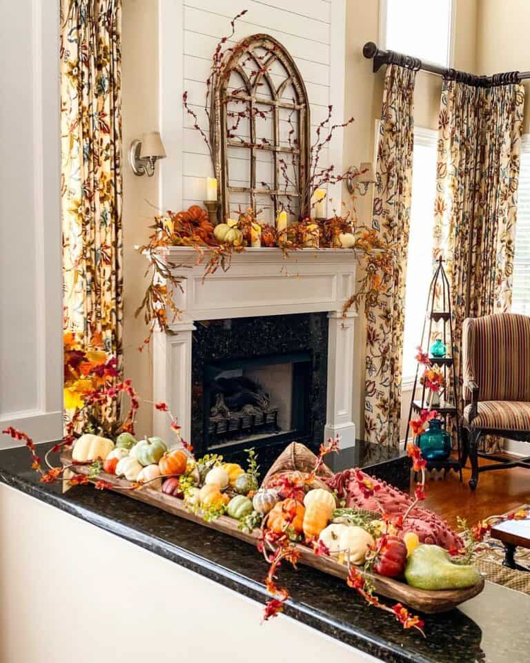Fall Drapes and Matching Ornaments