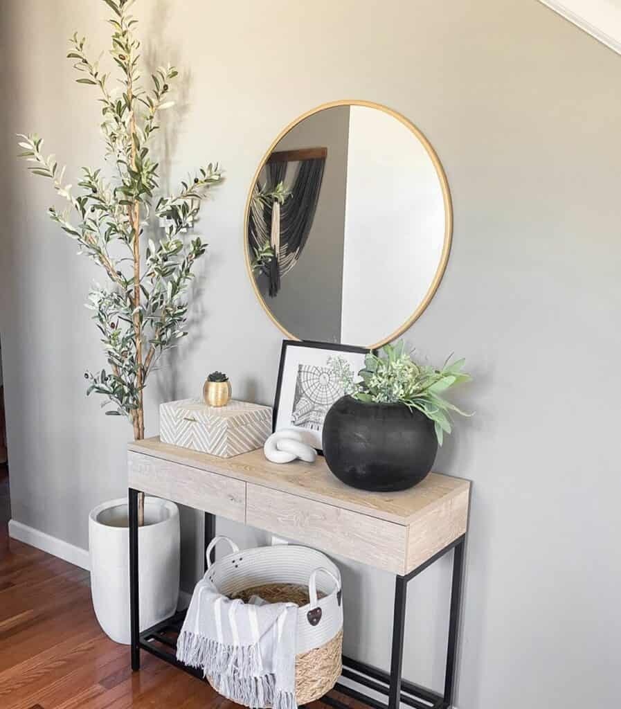 Modern farmhouse store entryway table