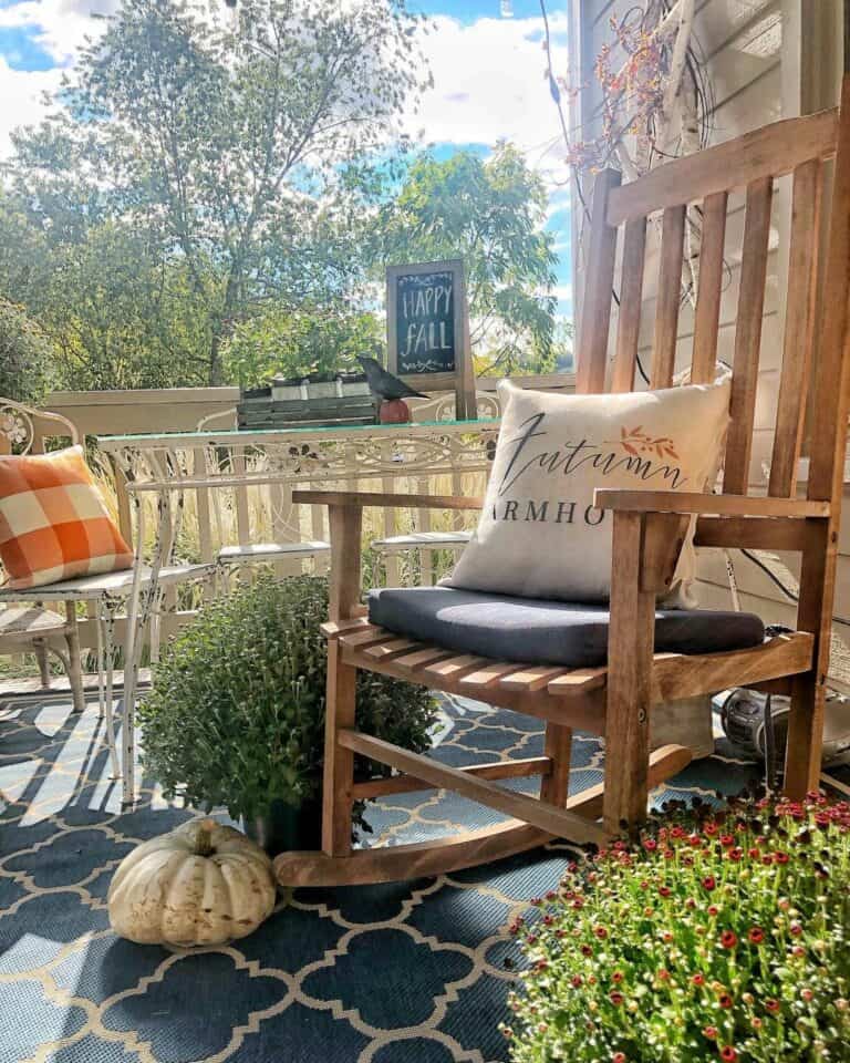 Farmhouse Front Porch With Rocking Chair