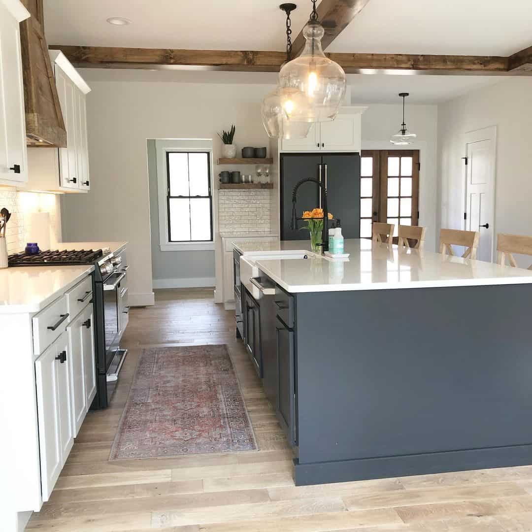 Farmhouse Kitchen With Exposed Beams - Soul & Lane