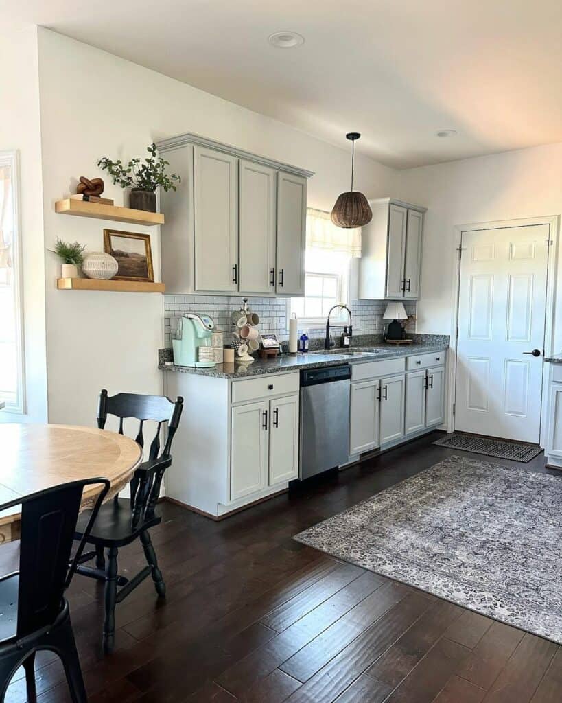 Farmhouse Kitchen With Monochrome Rug