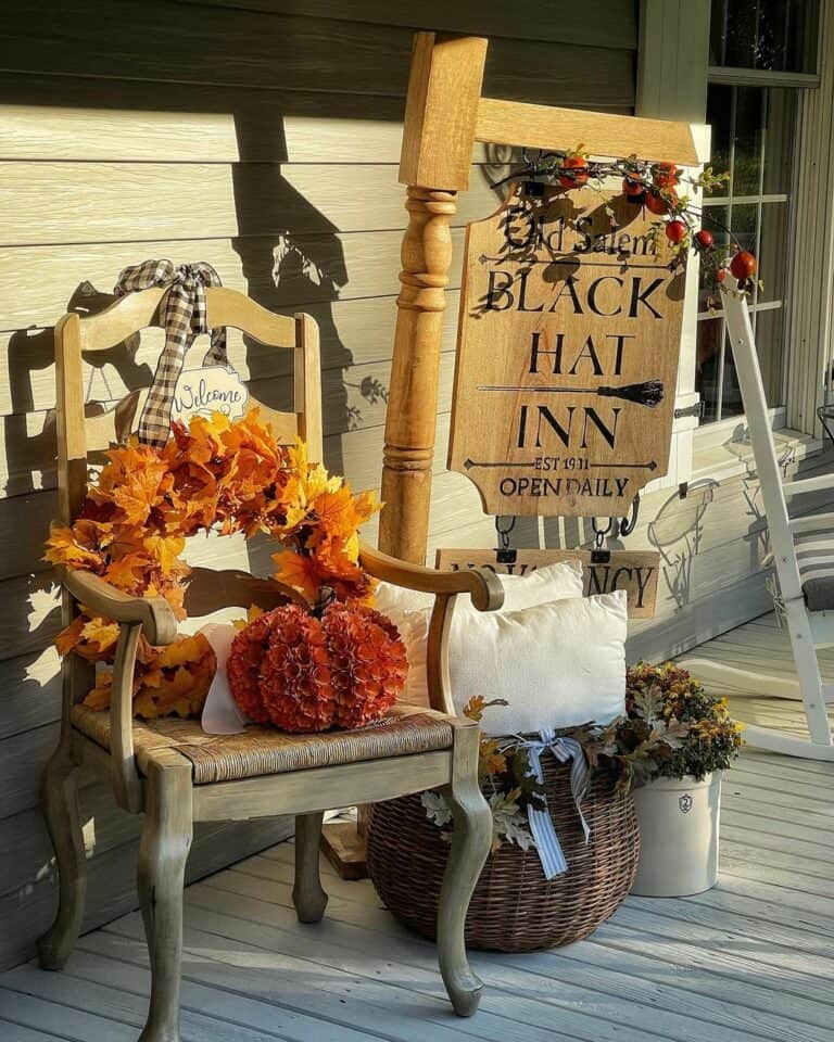 Farmhouse Porch With Vintage Décor