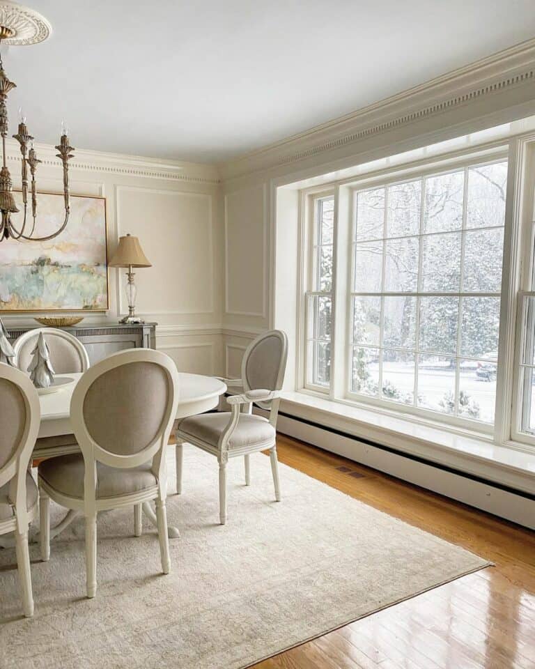 French Dining Room With Large Windows