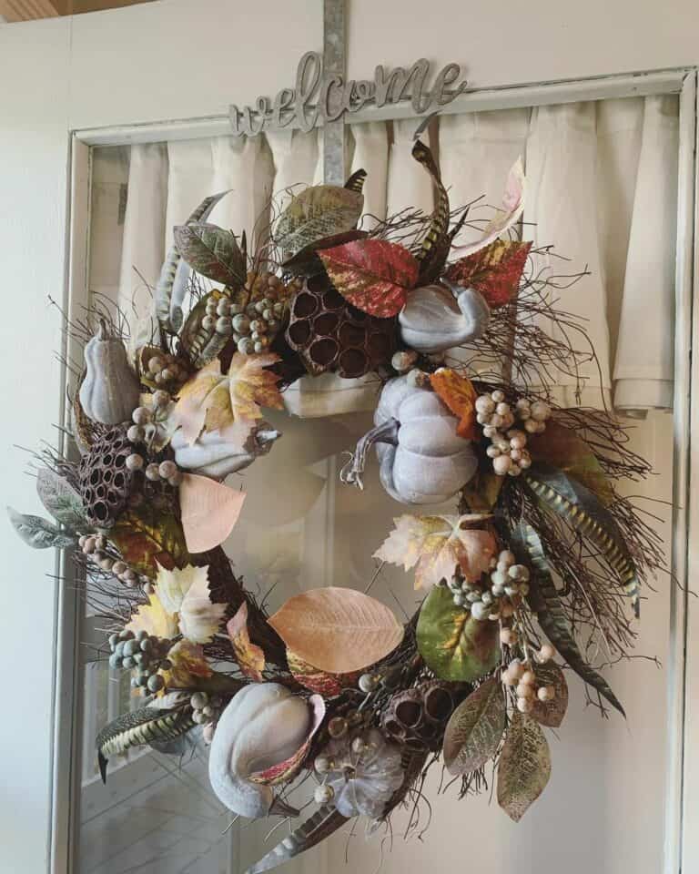 Galvanized Metal Welcome Wreath Hanger