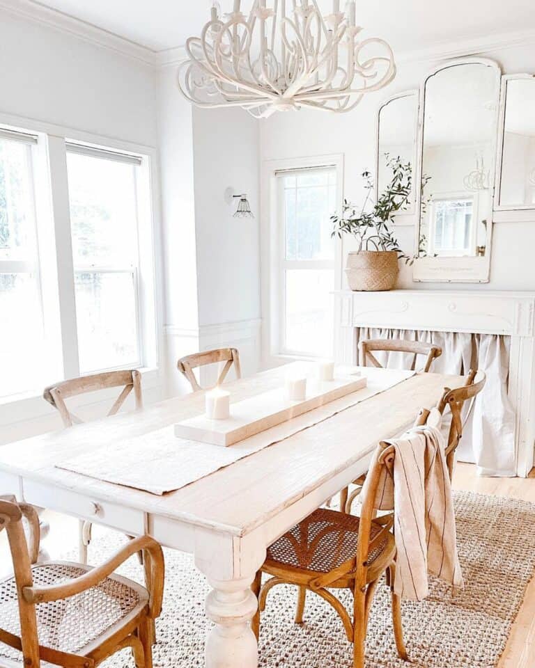 Gorgeous Wooden Chairs in an All-white Room