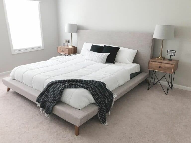 Gray Bedroom With Symmetry