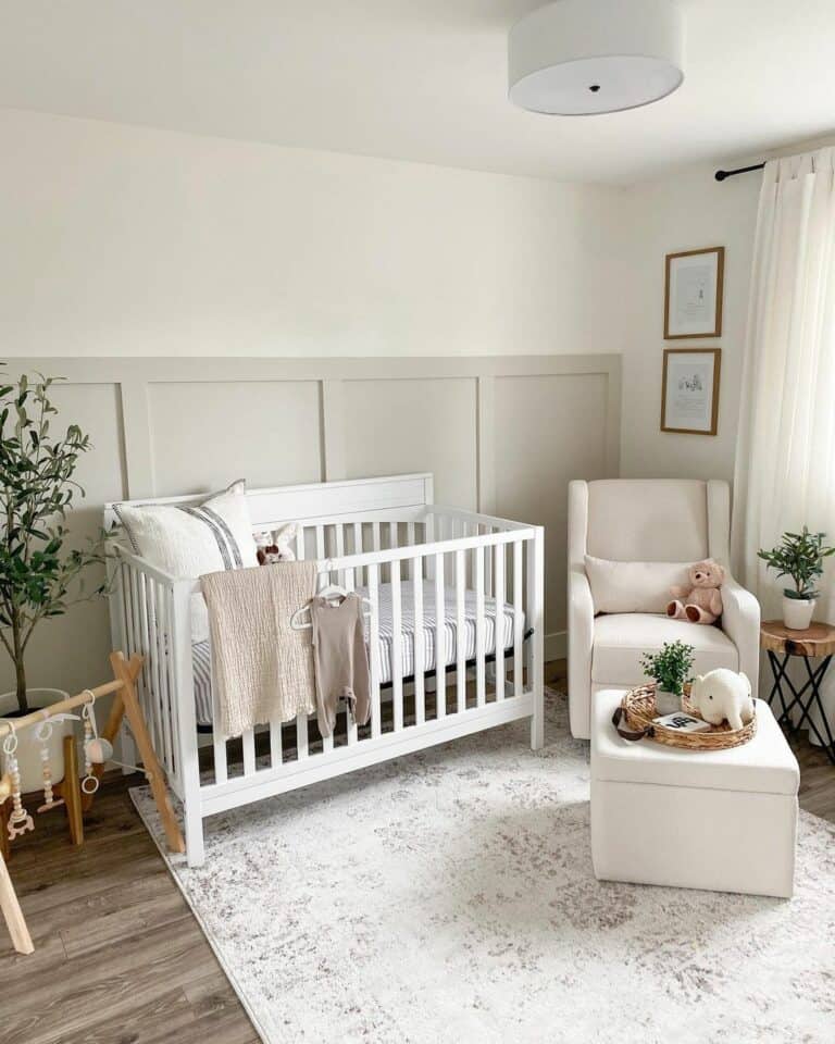 Gray Board and Batten Wainscoting in Nursery