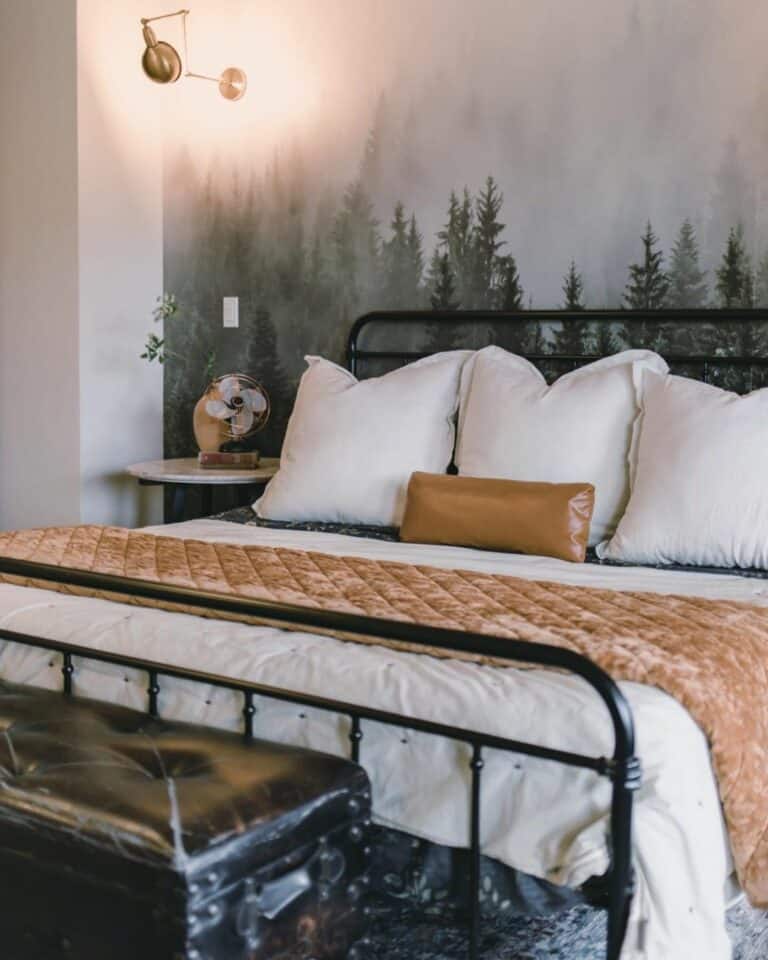 Gray Forest Bedroom Wallpaper