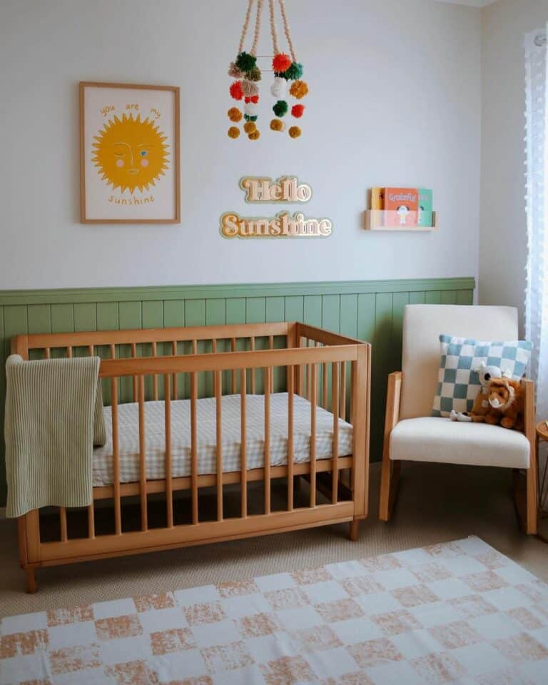 Green Accent Wall in Nursery