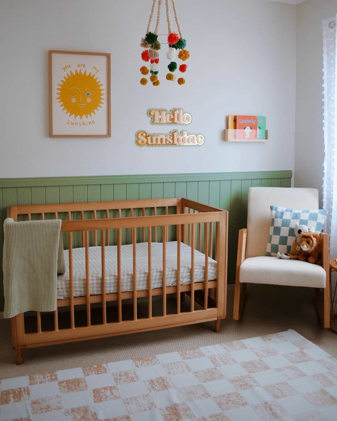 Green Accent Wall in Nursery Soul & Lane