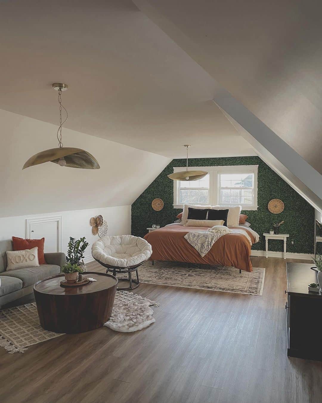Green Wall in Boho Apartment - Soul & Lane