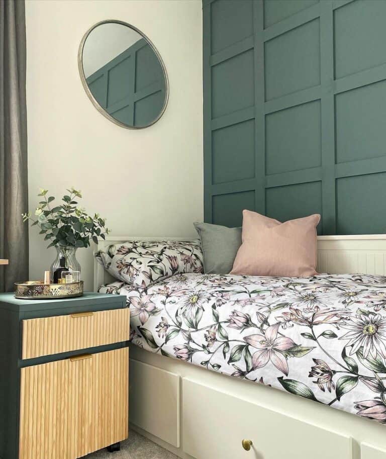 Green and Floral Guest Room
