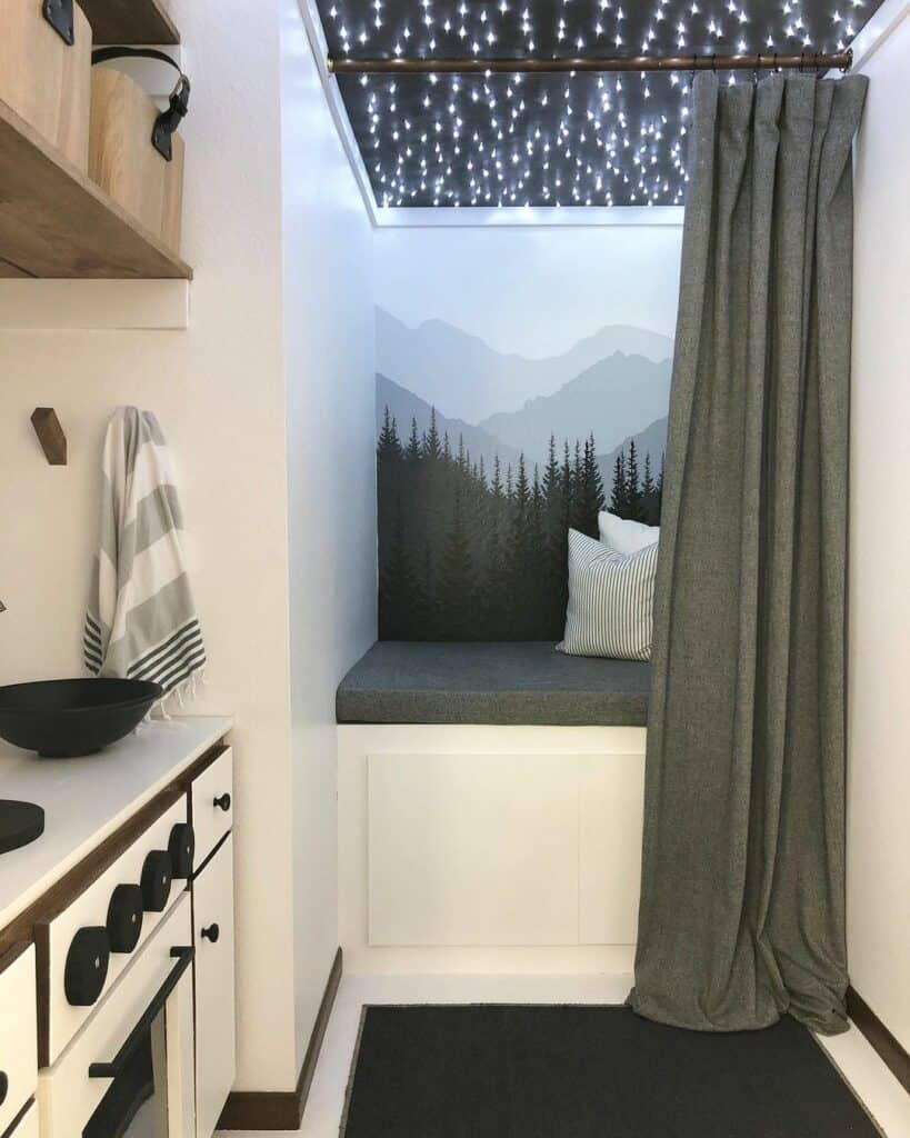 Hideaway Closet Nook With Forest Mural
