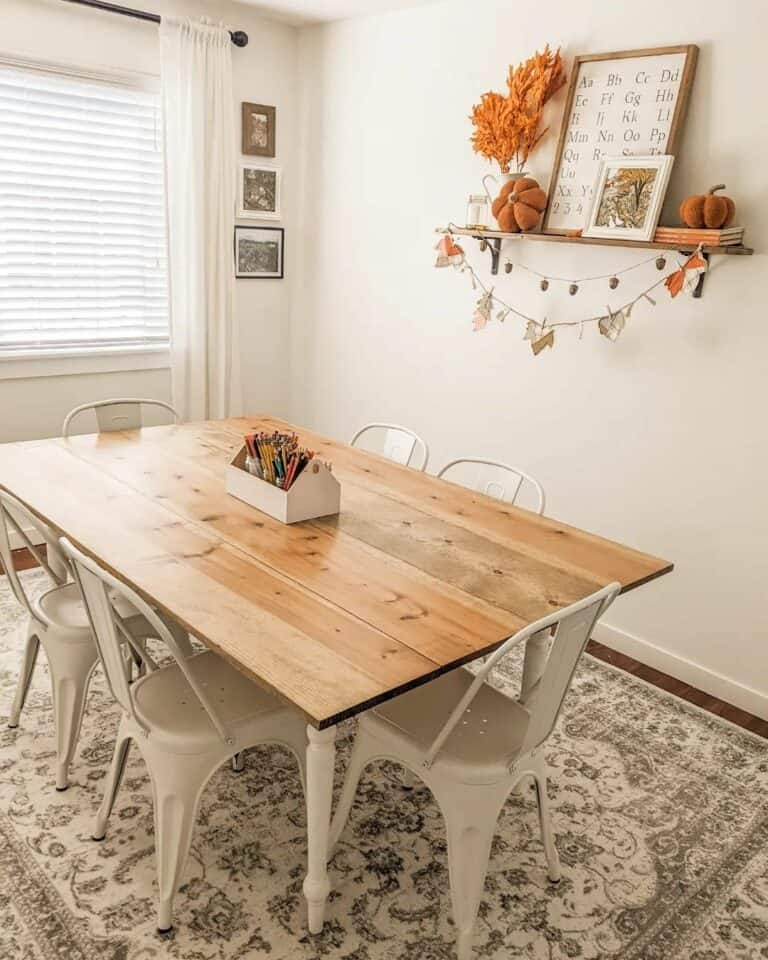 Industrial Chairs Match a Farmhouse Dining Table