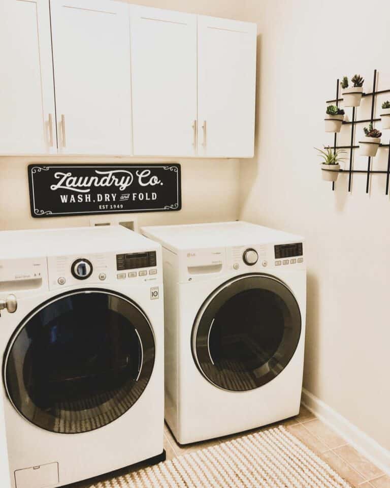 Laundry Room With White Shaker Cabinets