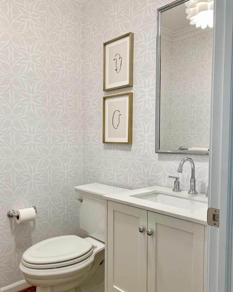 Light Gray and White Wallpaper With a Subtle Design