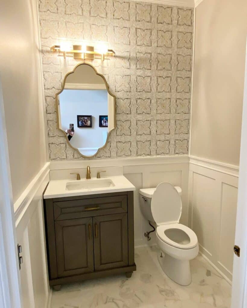 Marble Floor Tiles and an Accent Wall