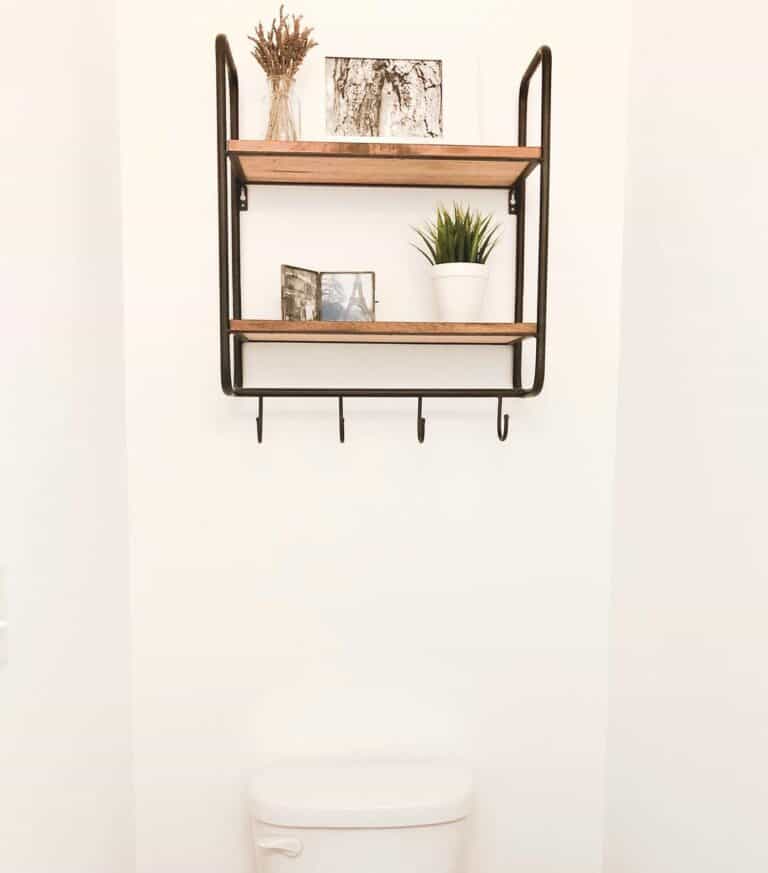 Metal and Wood Shelf for Simple Accessories