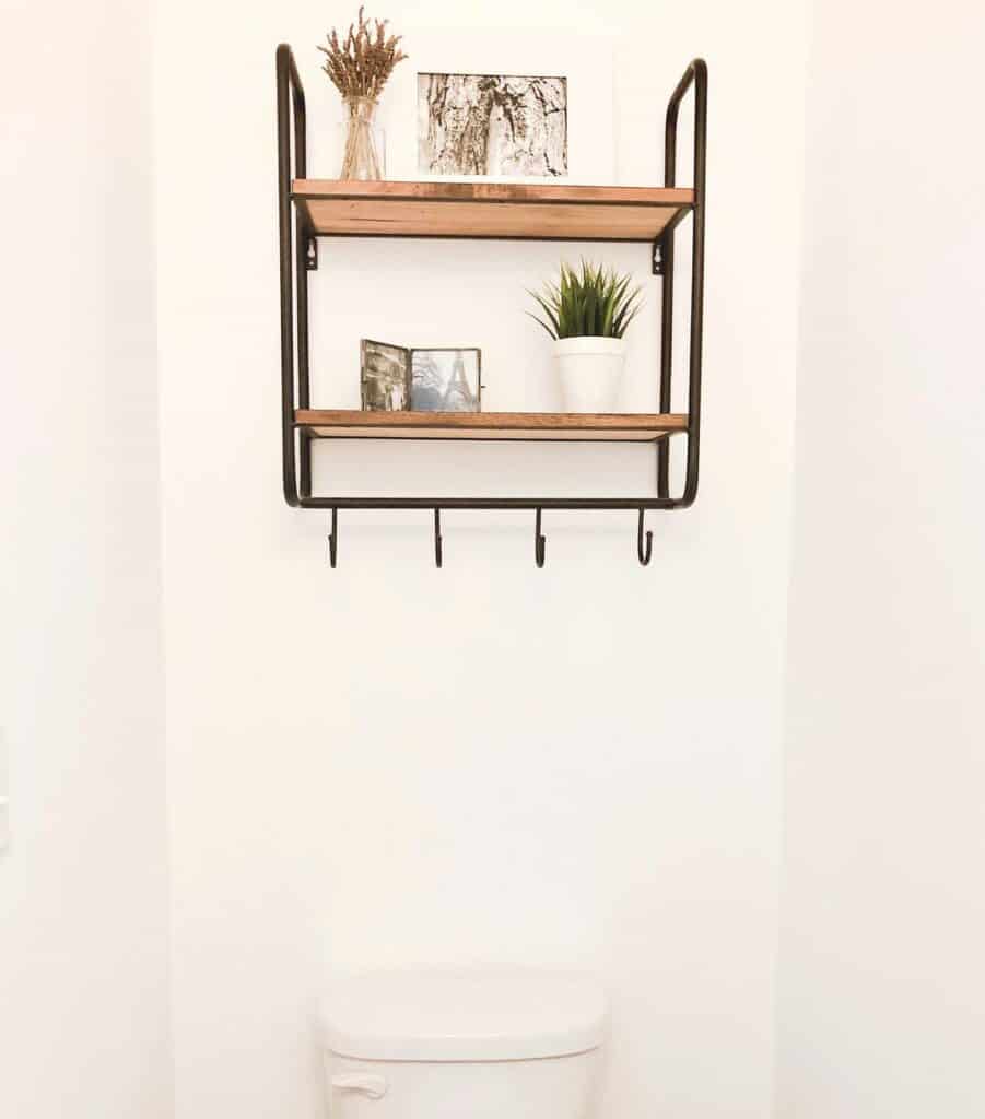 Metal and Wood Shelf for Simple Accessories