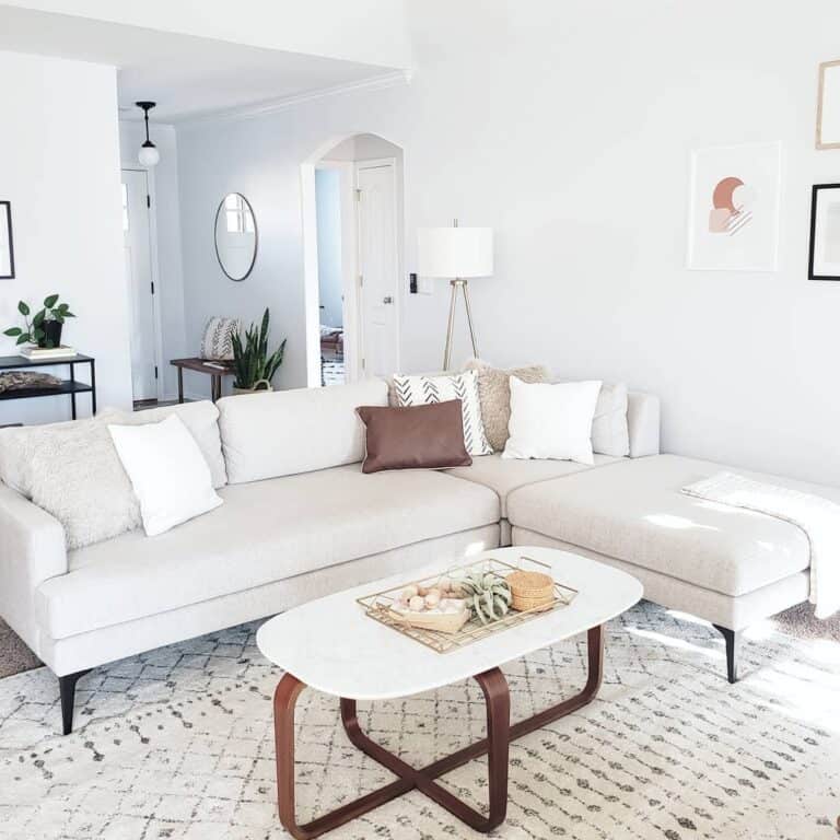 Minimalist Modern Boho Living Room With Low
