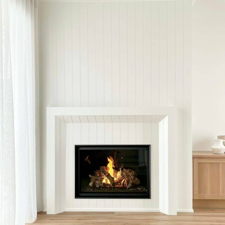 Minimalist White Fireplace Design