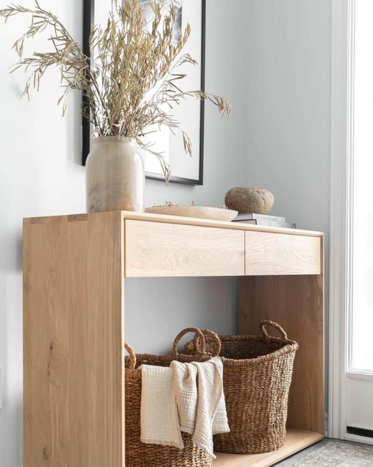 Modern Entryway With Wooden Console Table