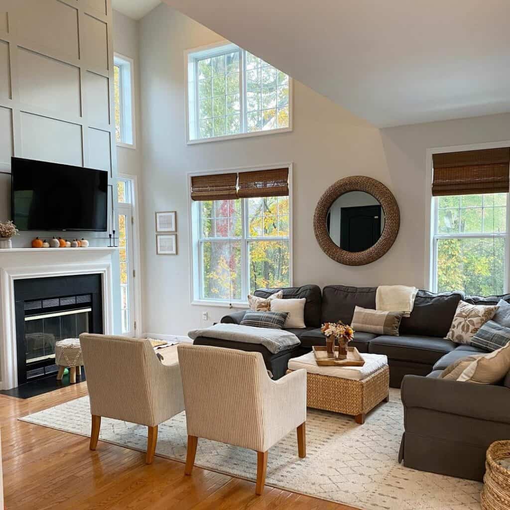 Modern Living Room With Board and Batten Accent Wall