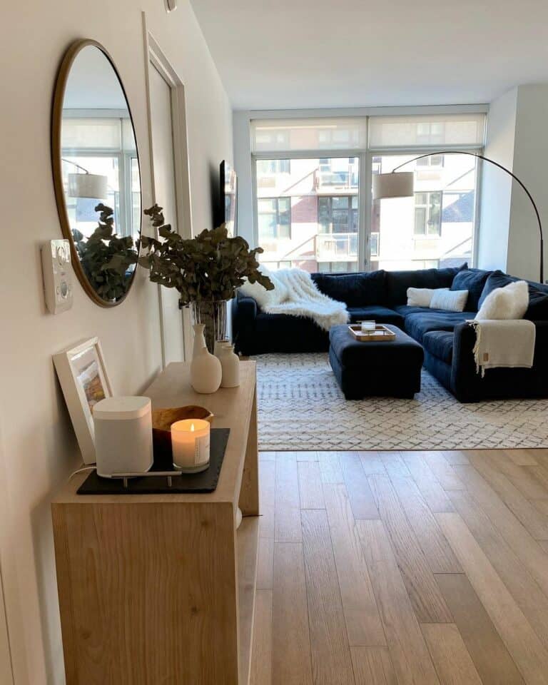 Modern Living Room With Large Windows