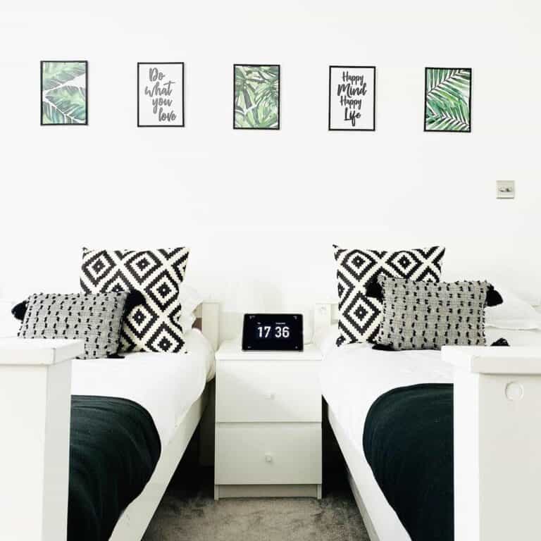 Modern Teen Room With White Twin Beds