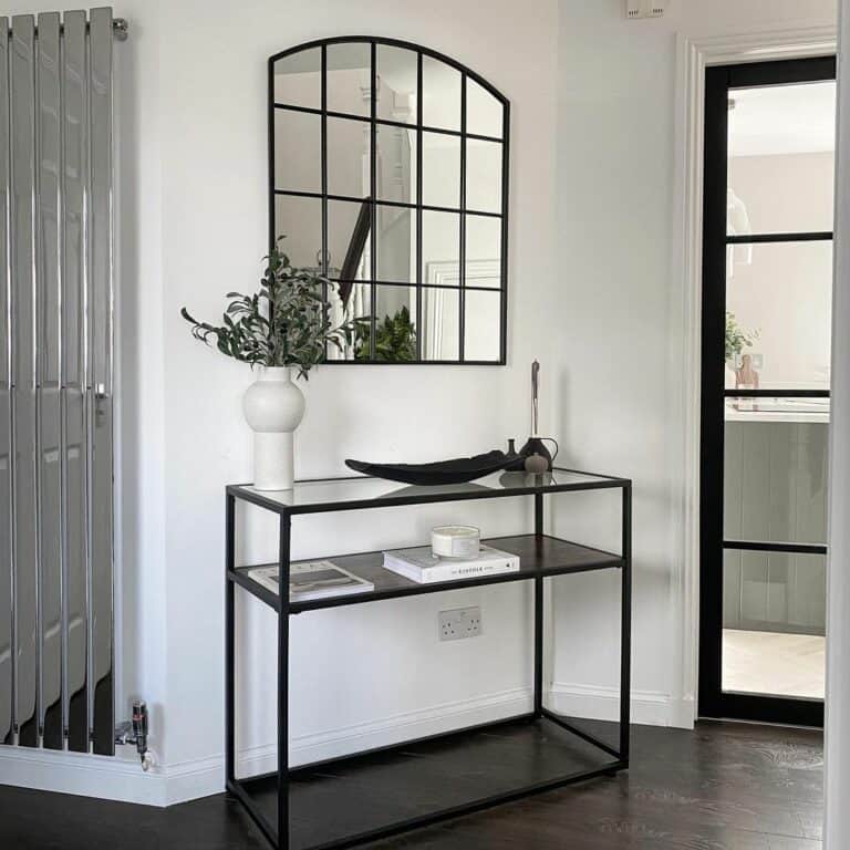 Monochrome Entryway With Modern Console Table Décor