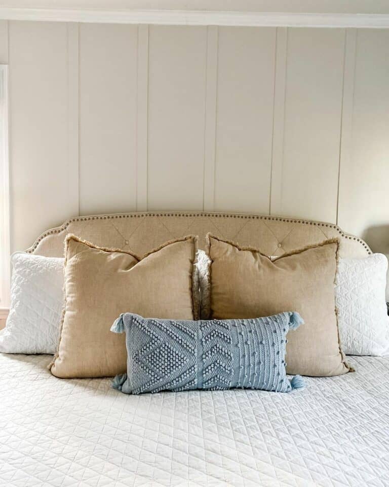 Neutral Bedroom With Throw Pillows