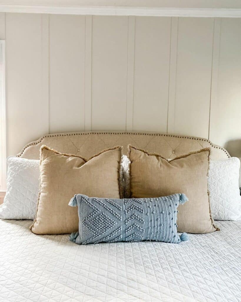Neutral Bedroom With Throw Pillows