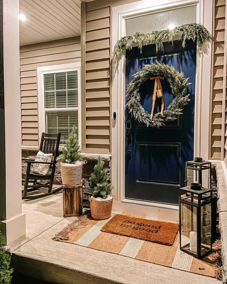 Neutral Porch With Christmas Décor