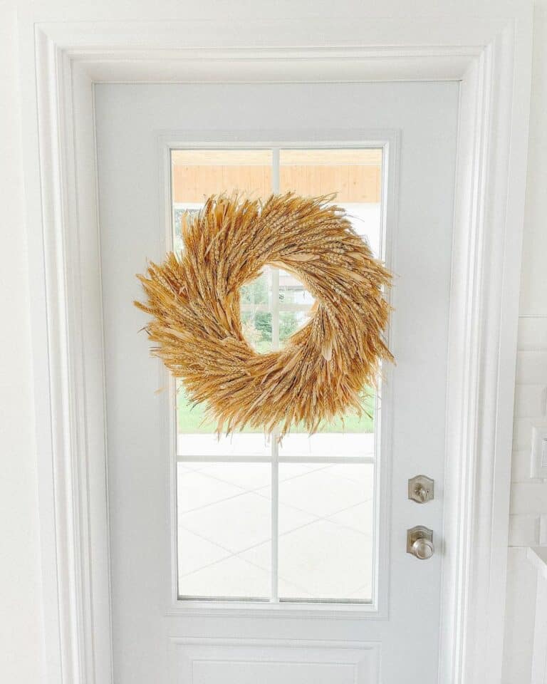 Off-white Door With Wheat Wreath