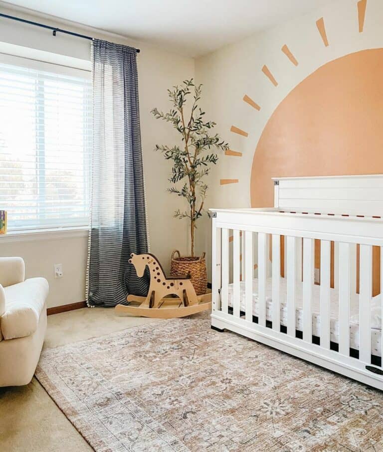 Orange Painted Sun in Nursery