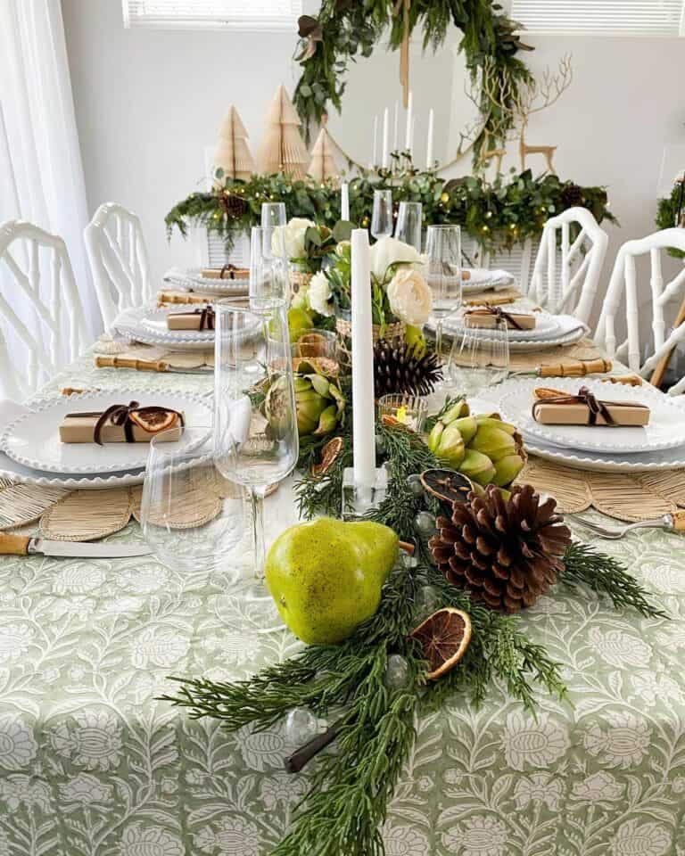 Pine and Fruit Dining Table Garland