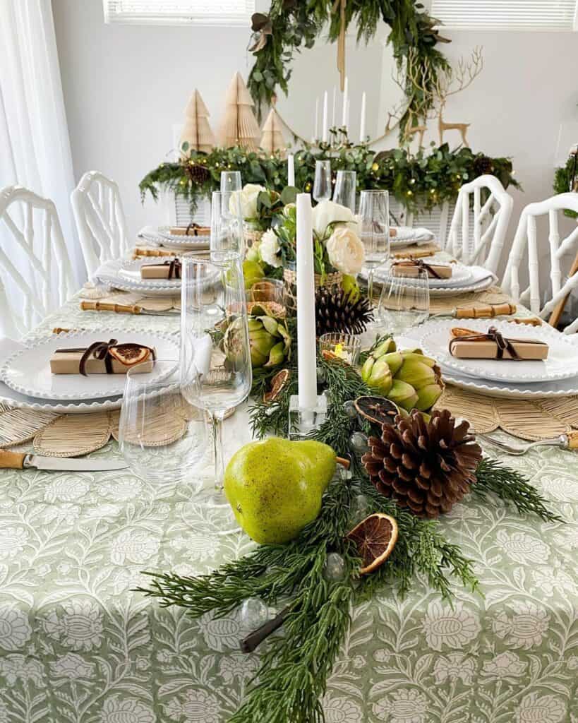 Pine and Fruit Dining Table Garland