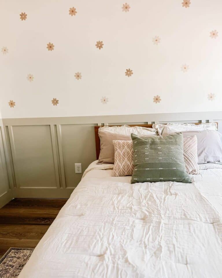 Playful Floral Decals for a Bedroom Wall